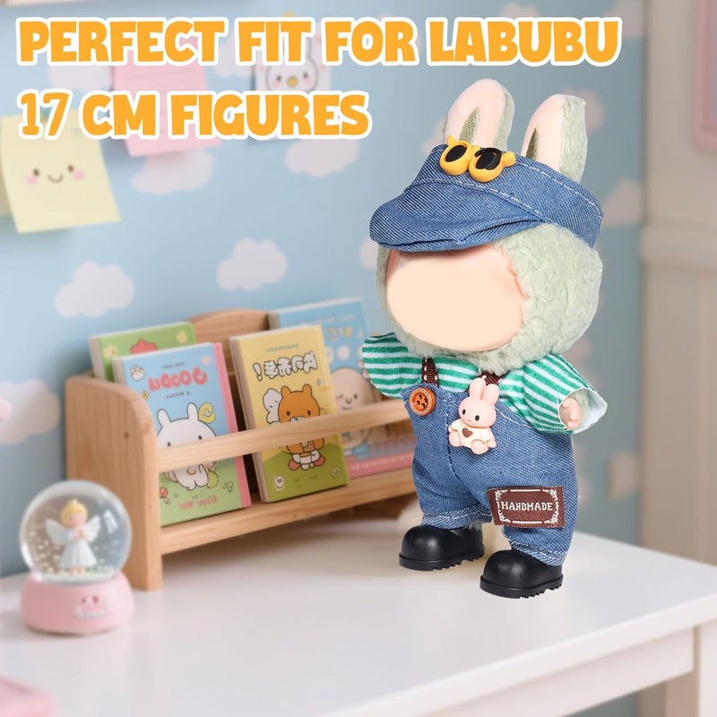 AICase for Labubu Clothes/for Labubu Outfits,Clothes Set for 17cm Lububu Doll,3 Piece Set Hat Clothing for LA BUBU, Boys and Girls Stylish Adorable Dolls Clothes Accessories (No Doll)_05 - Image 2